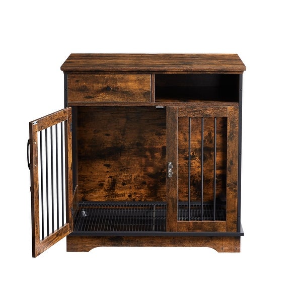 Indoor Dog Crate End Tables， Wooden Kennels with Removable Tray