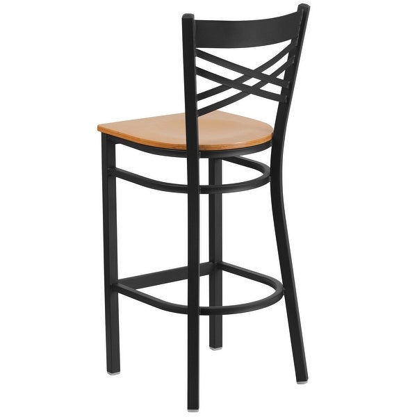 X'' Back Metal Restaurant Barstool - 17