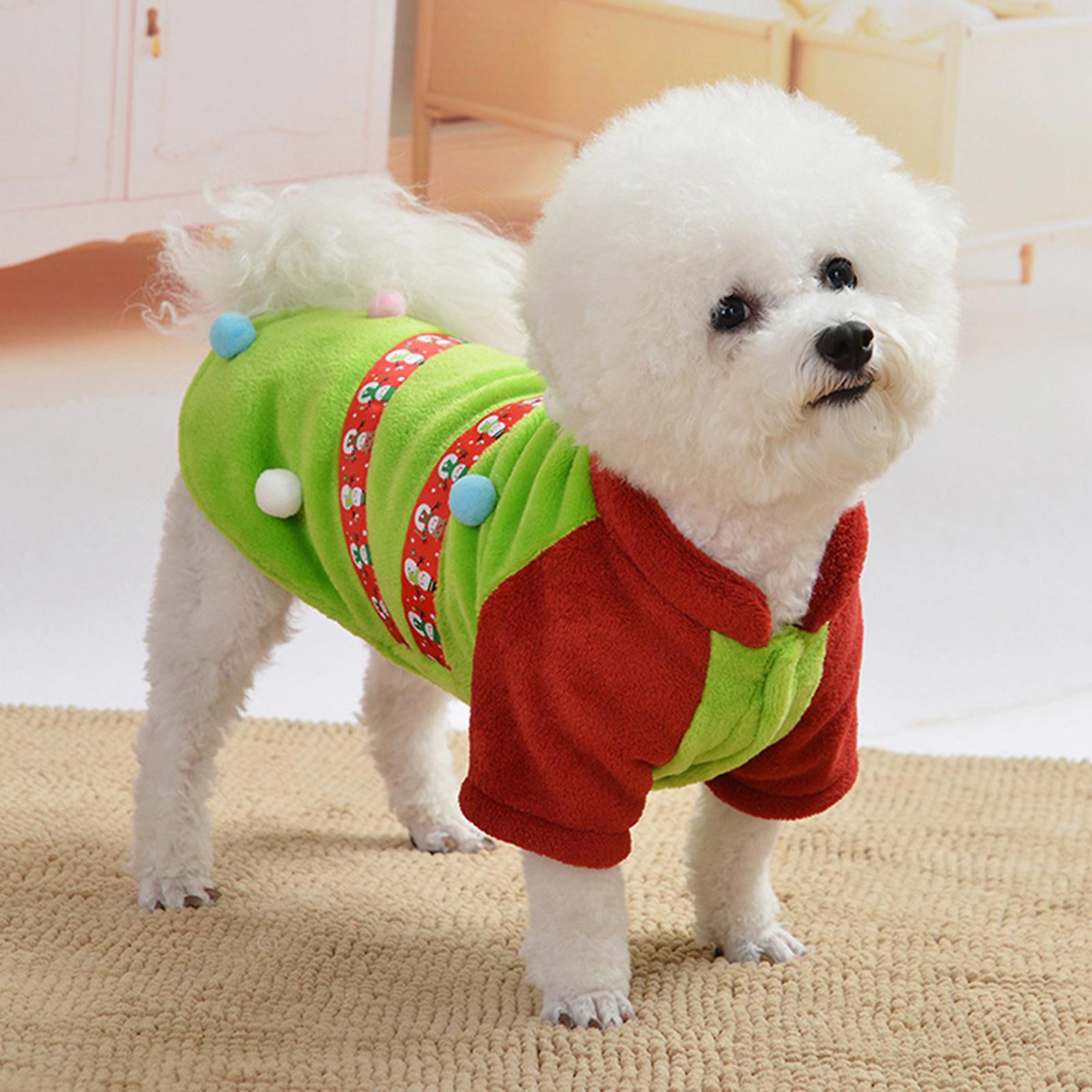 Flannel Colorful Christmas Snowman Style Two Feet Winter Warm Pet Clothes Clothing For Dogs Cats