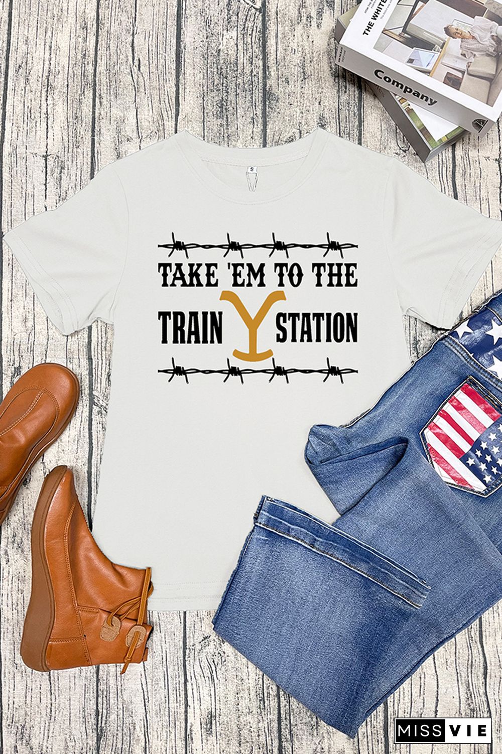 Take 'Em To The Train Station Short Sleeve Graphic Tee Wholesale