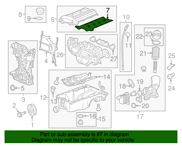 Genuine OE GM Valve Cover Gasket - 25198753