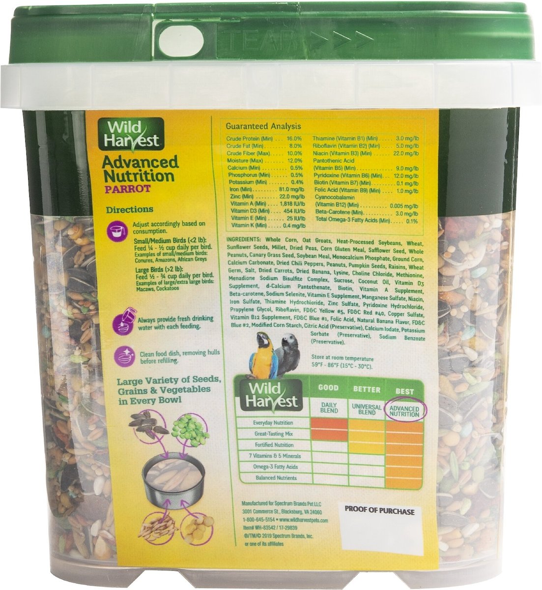 Wild Harvest Advanced Nutrition Diet Parrot Food