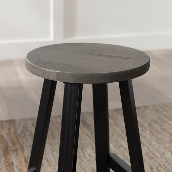 Middlebrook Round 24-inch Distressed Solid Wood Counter Stool