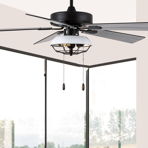 5 blade Led Metal Lantern Lighted Ceiling Fan Black River Of Goods