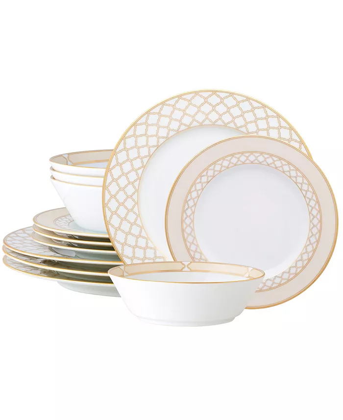 Noritake Eternal Palace Gold 12-Pc Dinnerware Set Service for 4