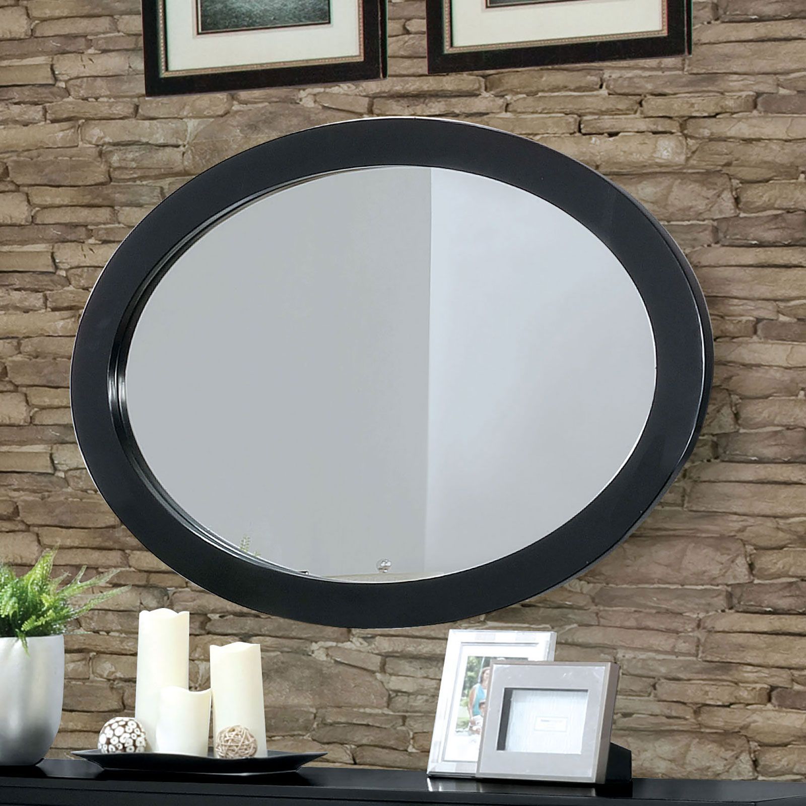 Lennart Ii Oval Mirror  Black