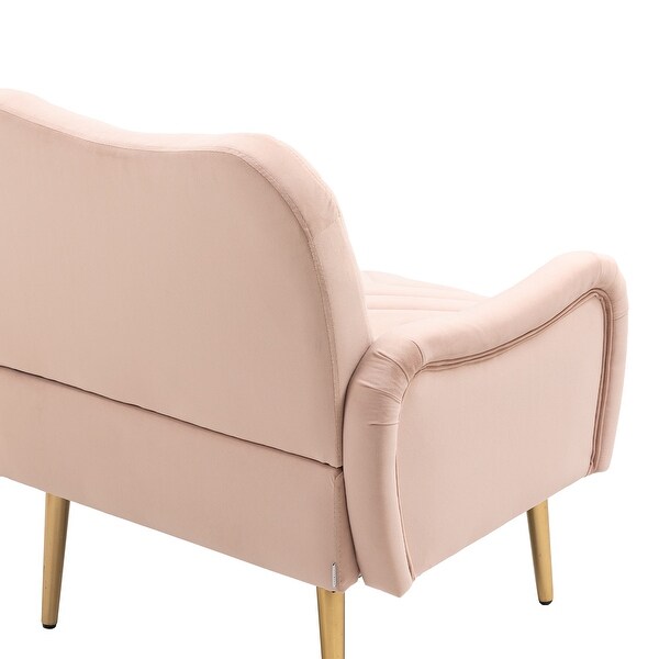 Modern Elegant Velvet Accent Chair， Living Room Chair / Leisure Single Sofa with Golden feet