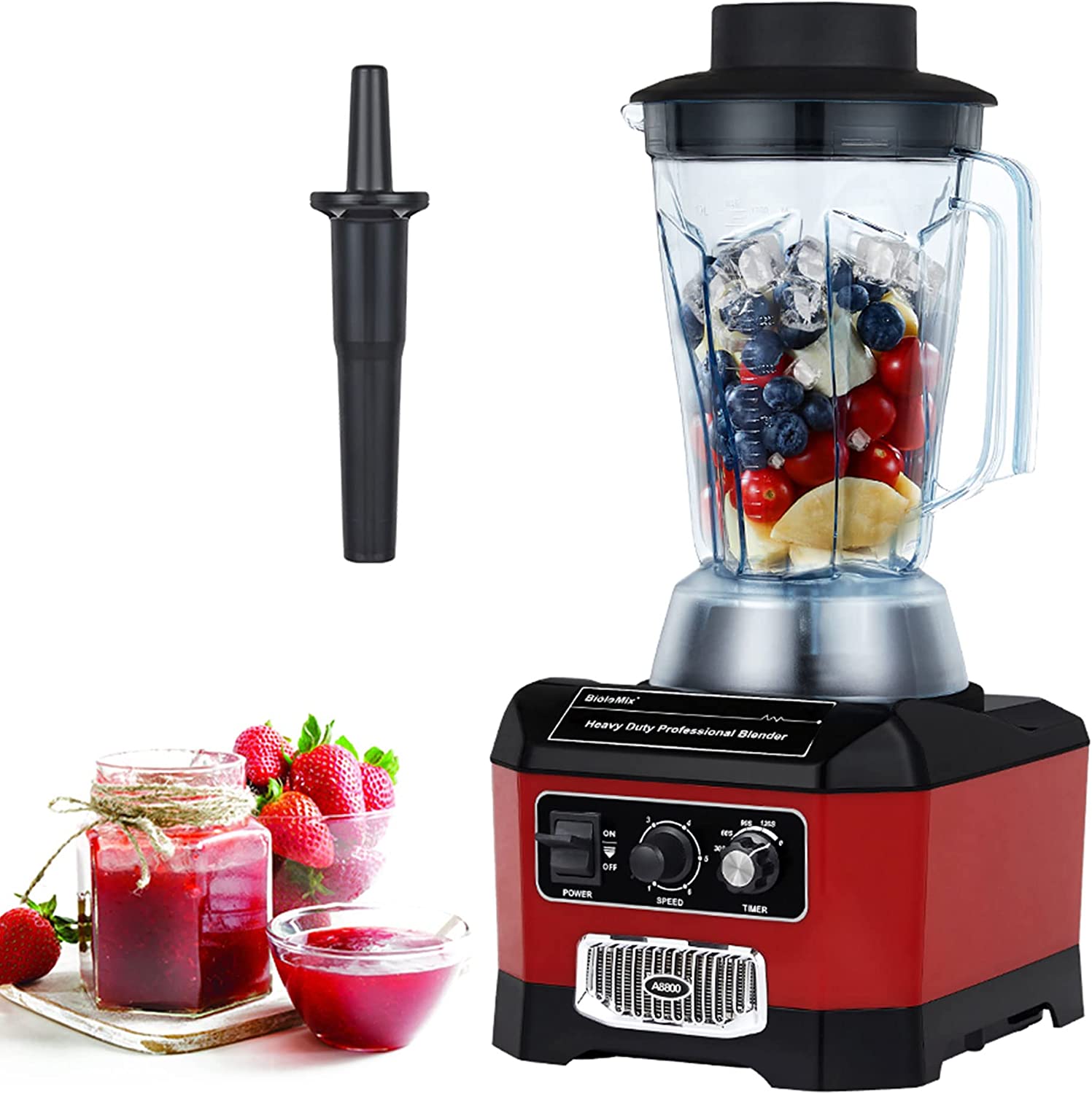 General Heavy Duty Professional Blender  General 2200W Commercial Grade General Blender With 70Oz Container For Shakes  Smoothies  Ice Crushing  General Fruits  Soups  Dry Grinding (Red)