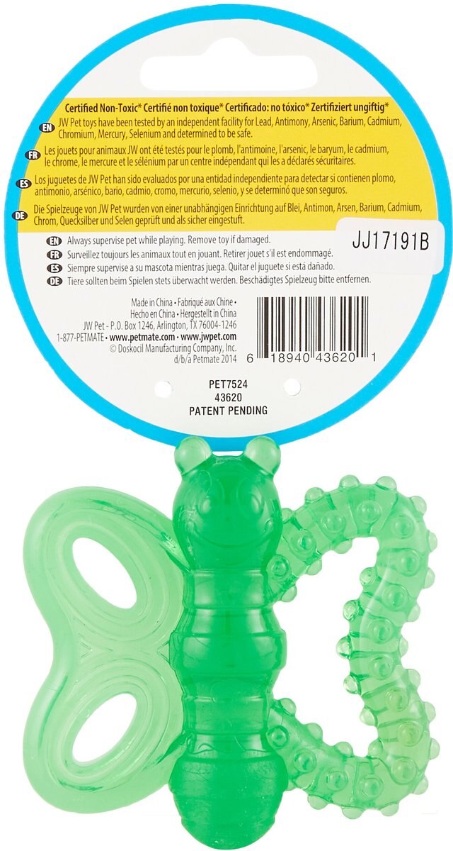 JW Pet Play Place Butterfly Puppy Teether， Color Varies