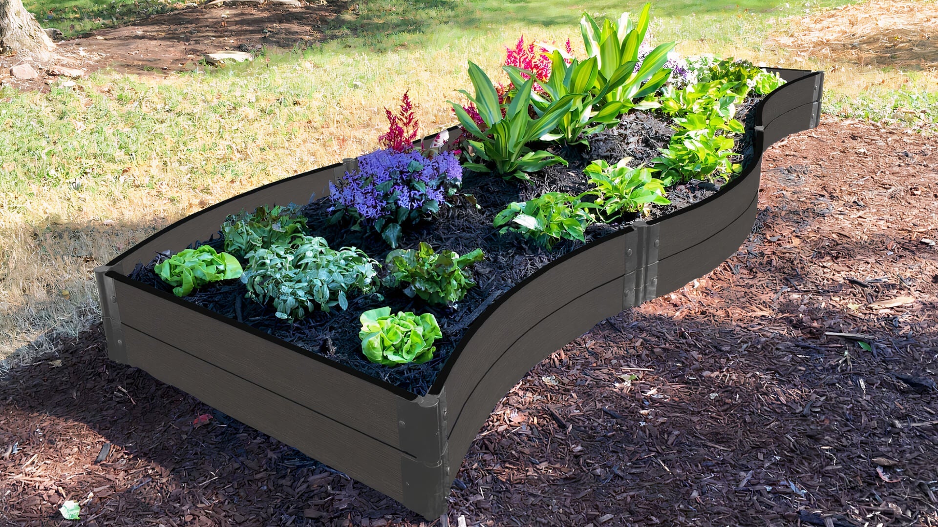 'Lazy Curve' - 4' x 12' Raised Garden Bed