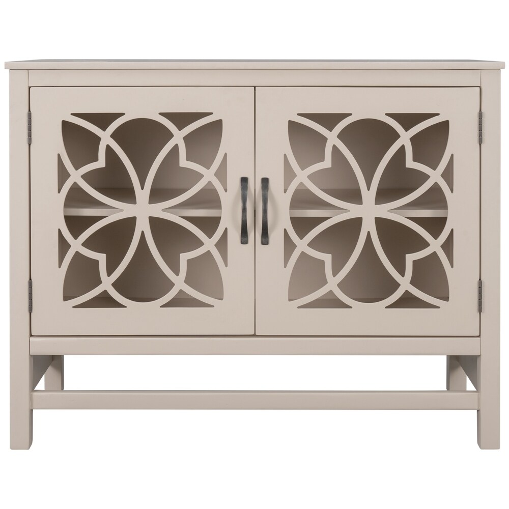 Wood Accent Buffet Sideboard Storage Cabinet with Doors and Adjustable Shelf  Entryway Kitchen Dining Room