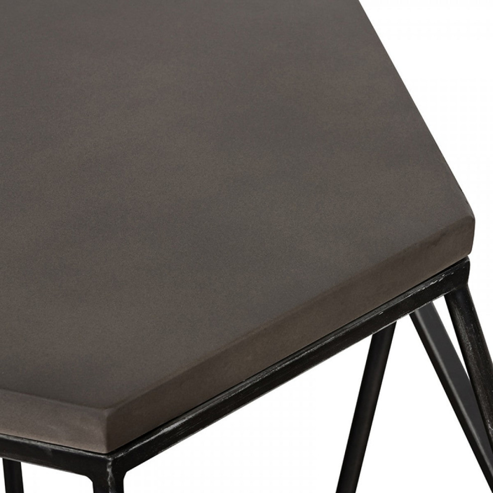 Myron Modern Concrete and Metal End Table   Industrial   Side Tables And End Tables   by V.S.D Furniture  Houzz