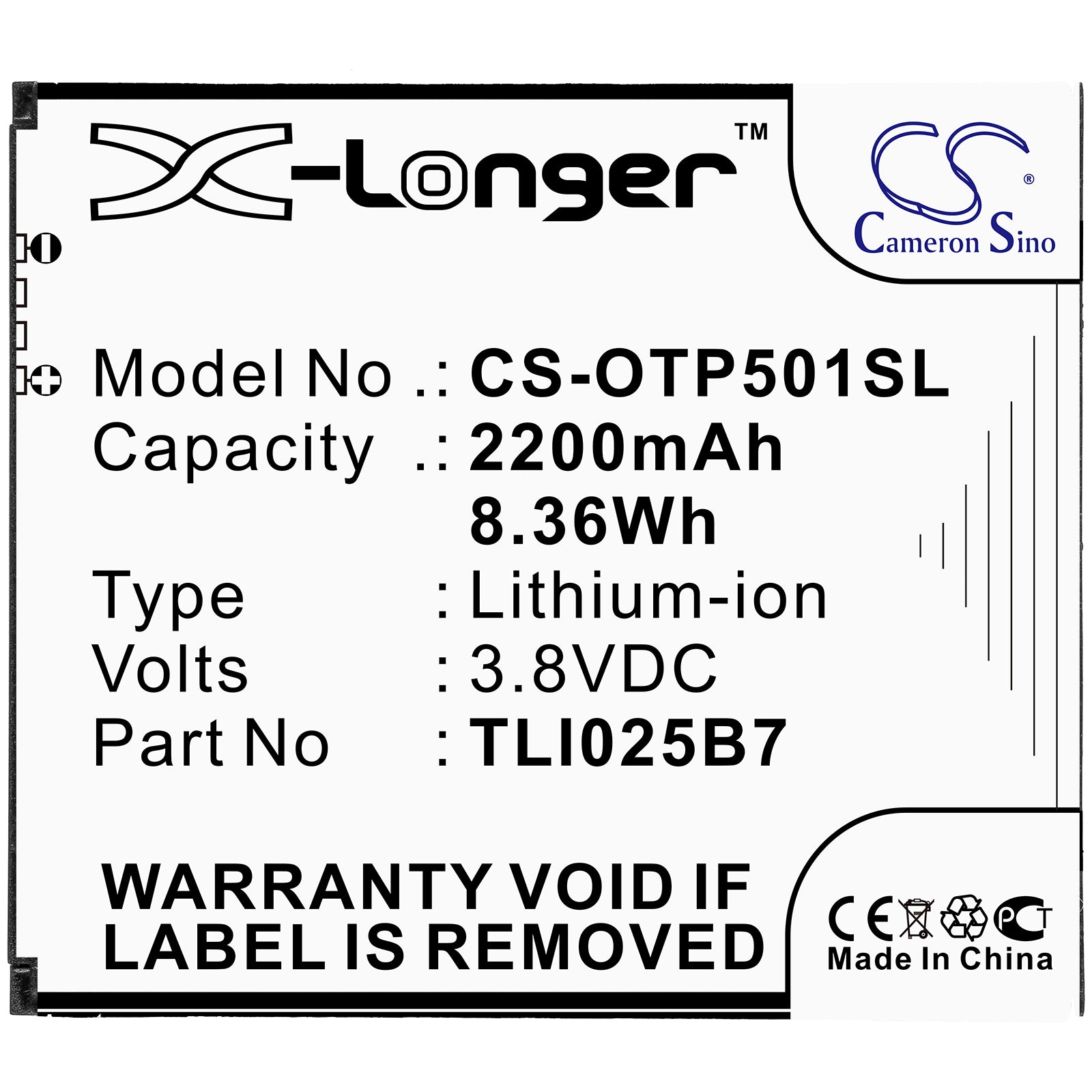 Alcatel 5011A A3 Plus Replacement Battery BatteryClerkcom Mobile Phone