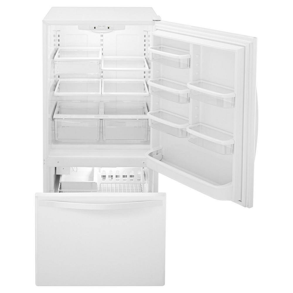 Whirlpool 18.7 cu. ft. Bottom Freezer Refrigerator in White WRB329DMBW