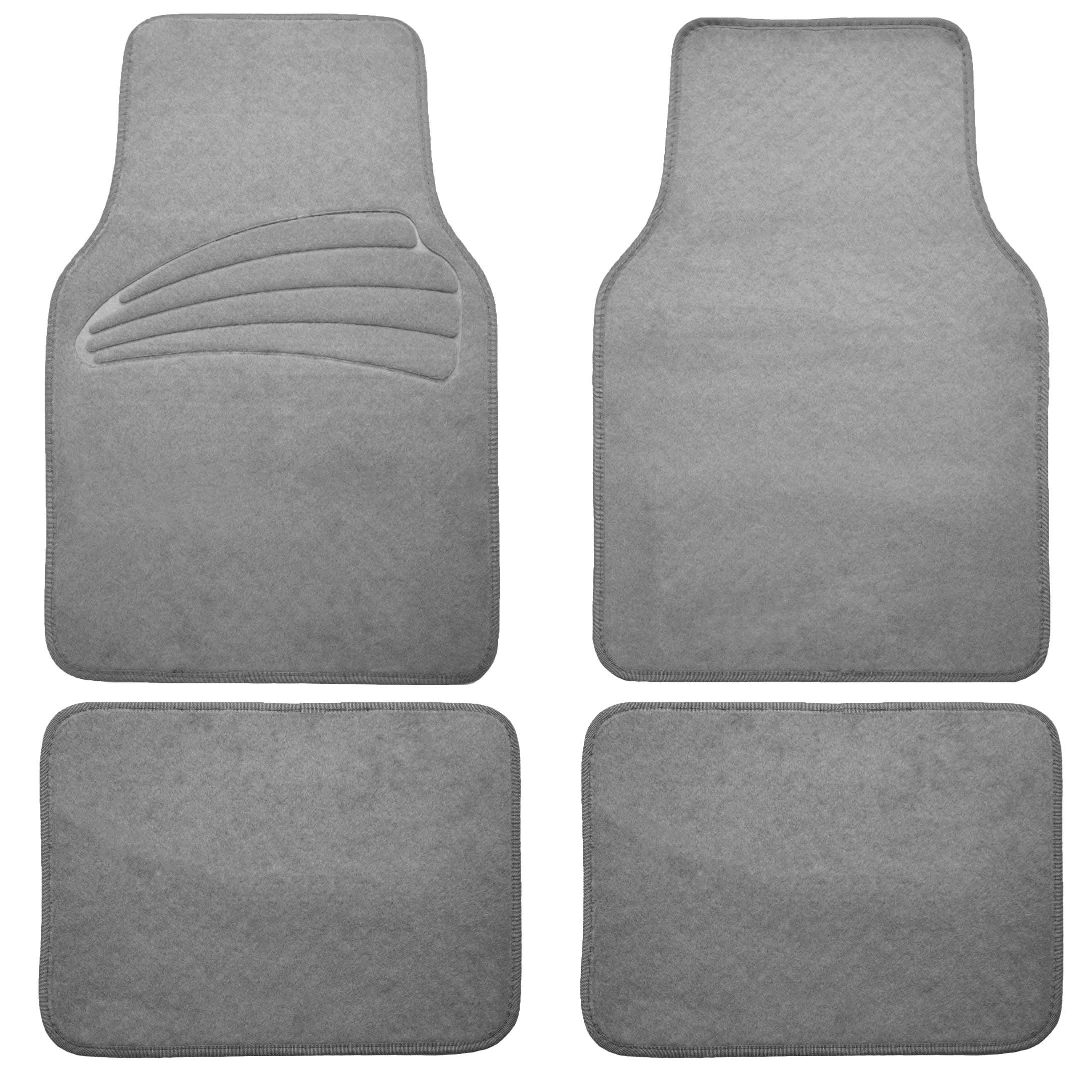 FH Group 4pcs Car Floor Mats For Auto Car SUV Carpet Liner Gray With Gray Dash Mat Gift