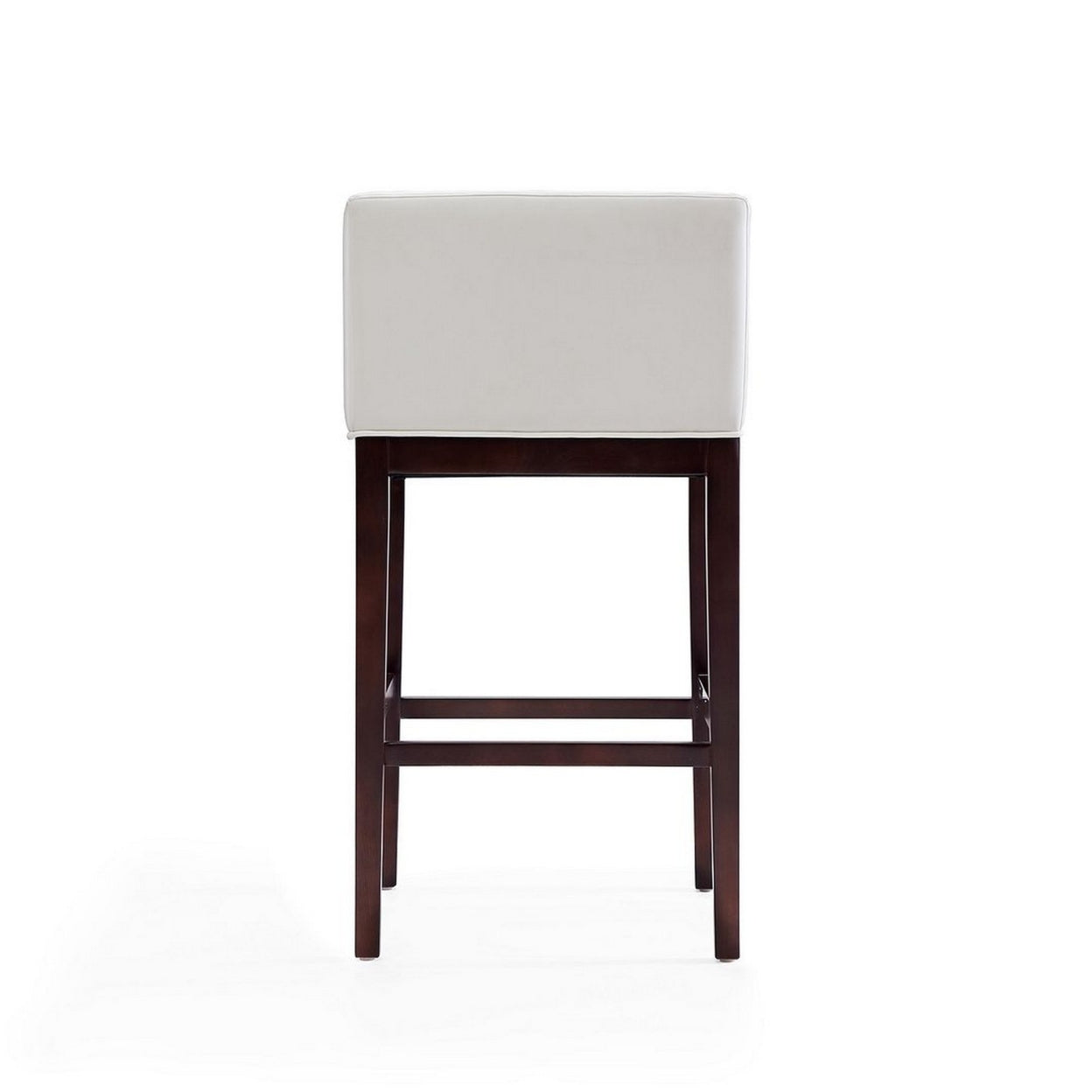 Kingsley 38 in. Ivory and Dark Walnut Beech Wood Barstool