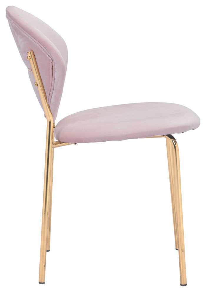 Clyde Dining Chair (Set of 2) Pink  ampGold   Midcentury   Dining Chairs   by Sideboards and Things  Houzz