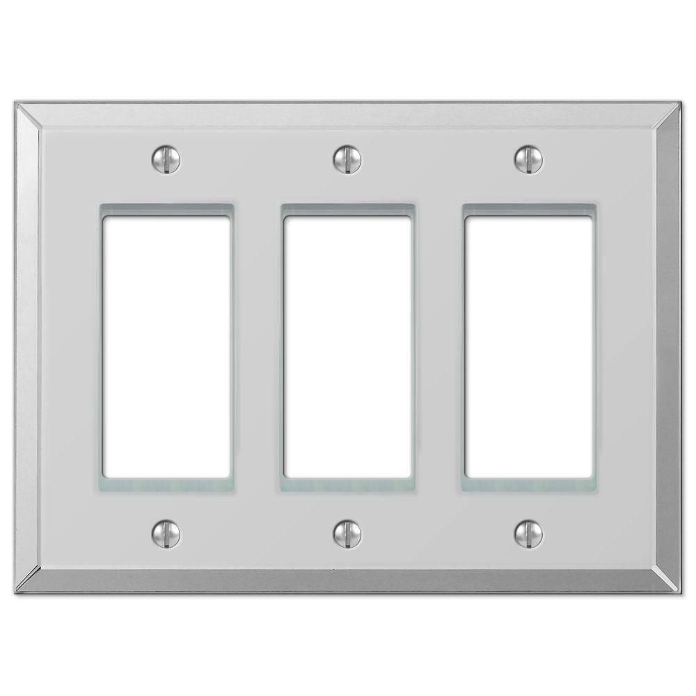 AMERELLE Acrylic 3 Gang Rocker Acryilic Wall Plate - Polished Mirror 66RRR