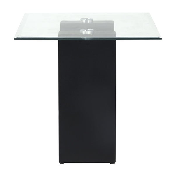 Noele Modern Black and Glasstop End Table by Furniture of America