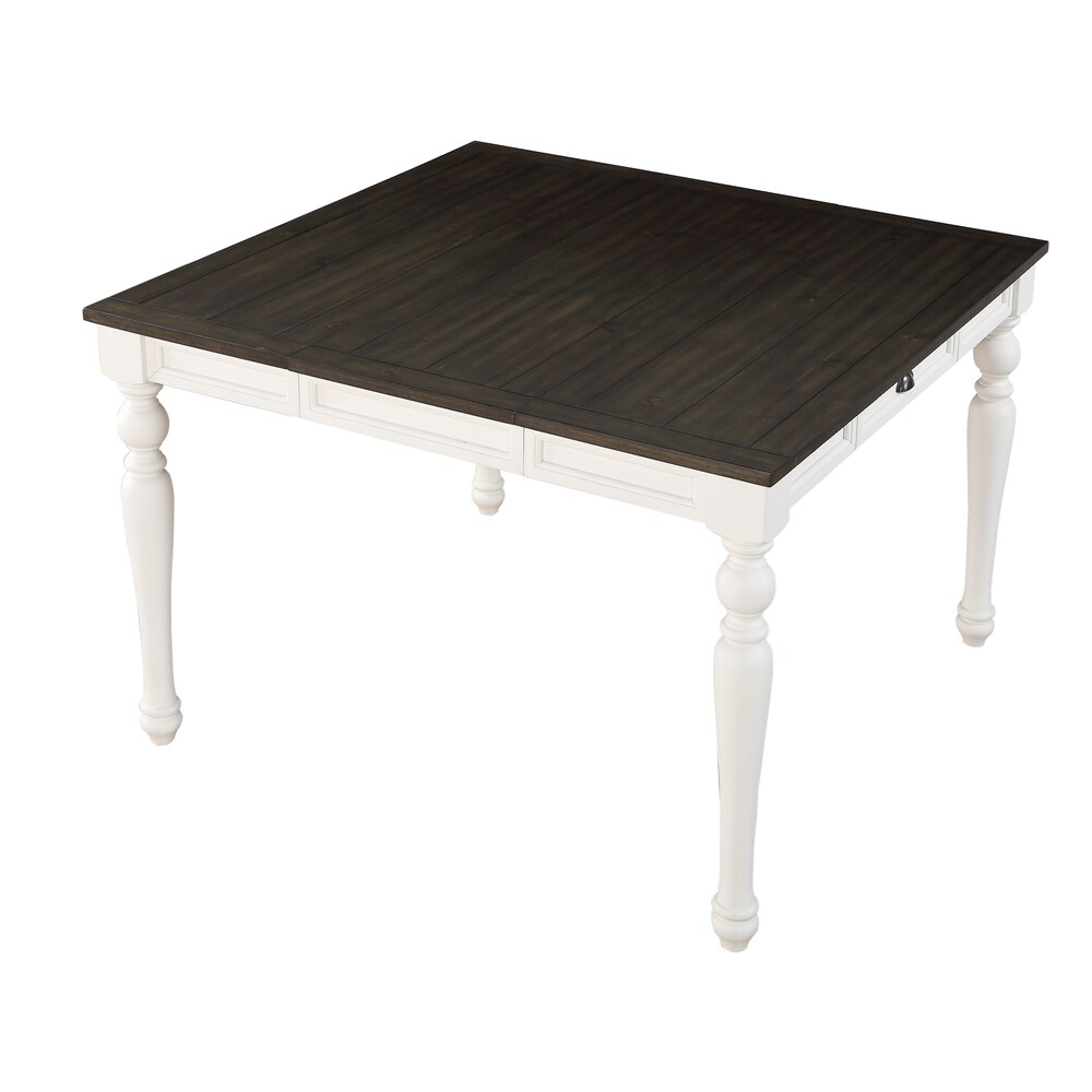 Jillian Farmhouse Two Tone Counter Table by Greyson Living   Two tone soft white and dark Oak