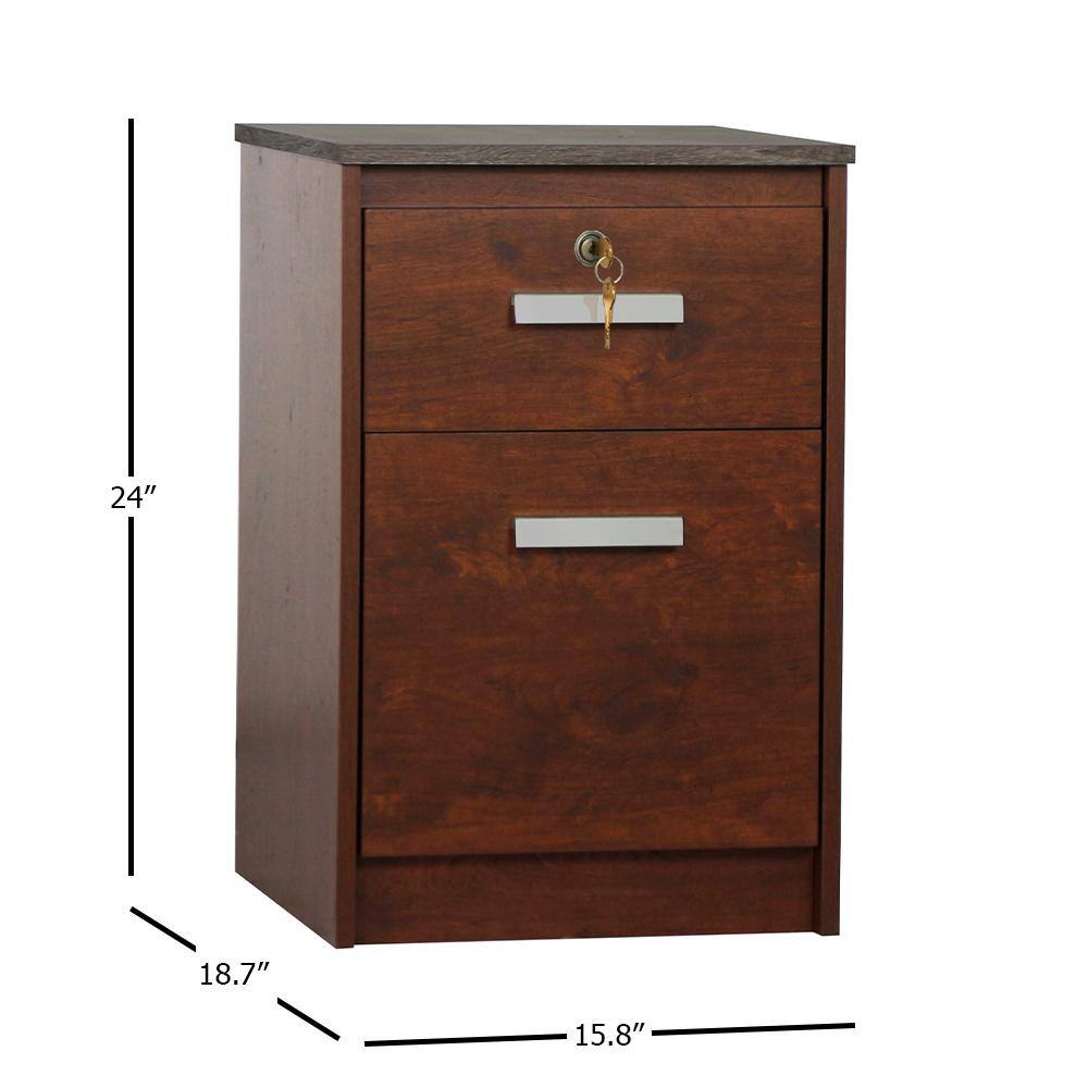 SAINT BIRCH Kenneth Cherry and Gray Oak File Cabinet SBSD4325MFCG