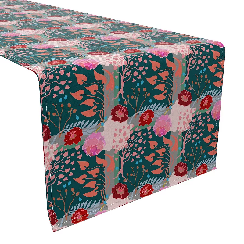 Table Runner， 100% Cotton， 16x90， Floral 95