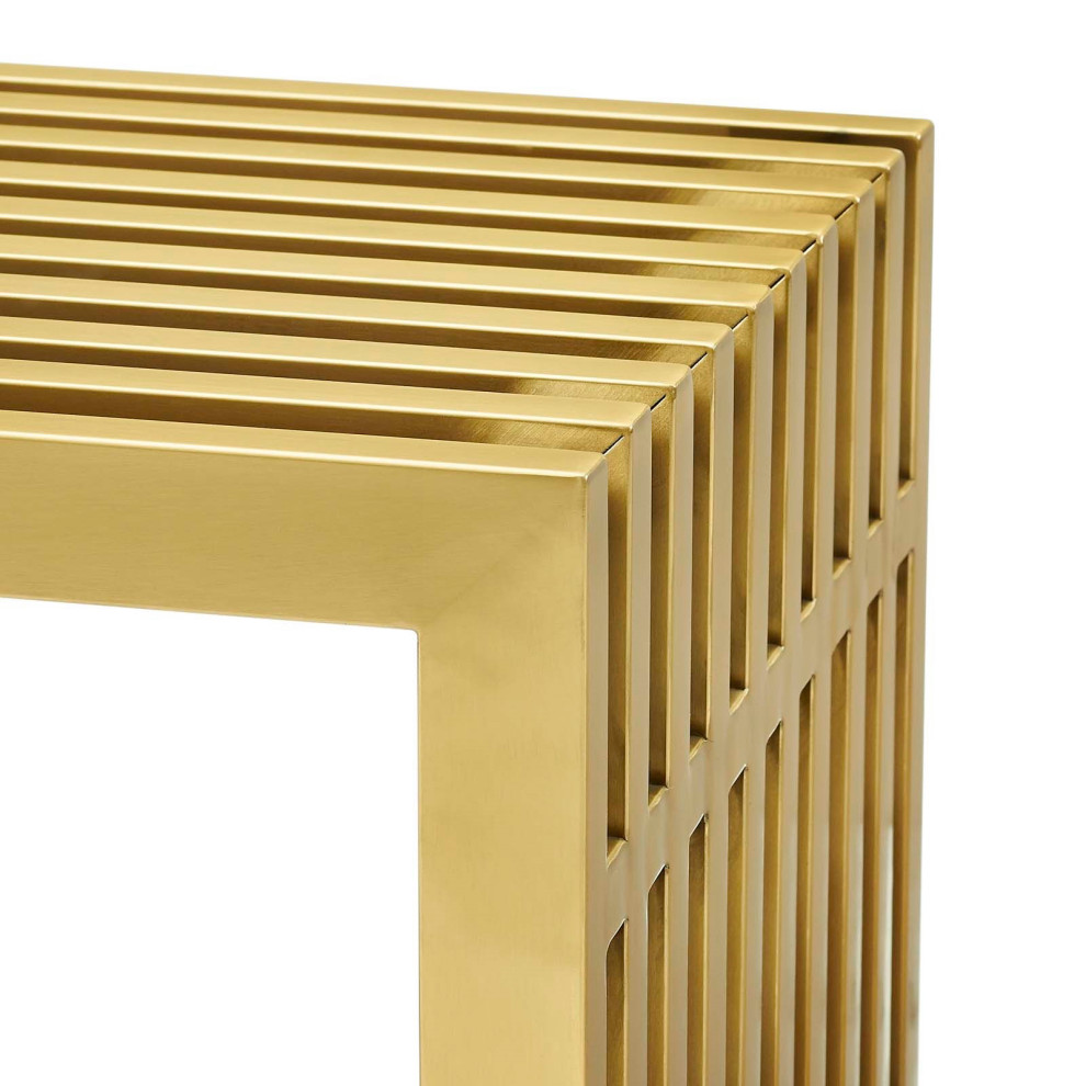 Chi Gold Console Table  Stainless Steel Modern Industrial Console Table   Contemporary   Console Tables   by mod space furniture  Houzz