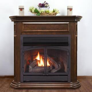 Duluth Forge Dual Fuel Ventless Fireplace - 32000 BTU T-Stat Control Nutmeg Finish 170165