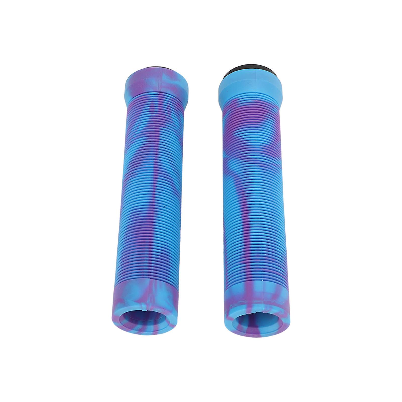 1 Pair/set 22.2mm Rubber Handlebar Grips With Anti Slip Texture Mountain Bike Handle Cover Sleevepurple Blue