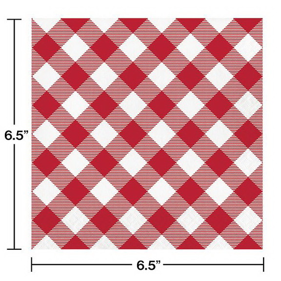 Creative Converting 349597 Red And White Gingham N...