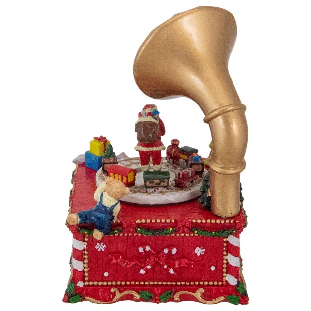 Santa Claus On Phonograph Musical Christmas Decoration