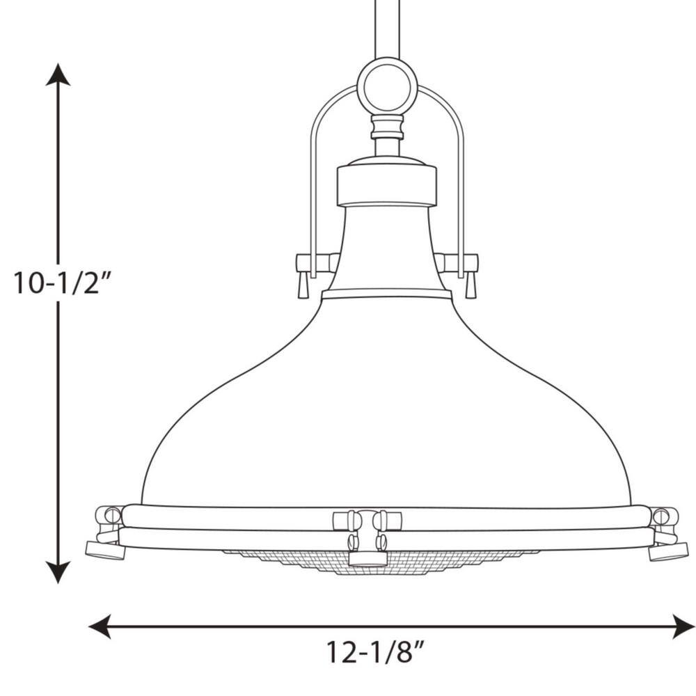 Progress Lighting Fresnel Lens Collection 12 in. 1-Light LED Brushed Nickel Fresnel Glass Coastal Pendant Kitchen Light P5188-0930K9