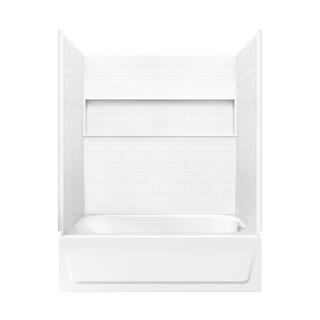 Bootz Industries Mauicast 30 in. x 60 in. x 78.5 in. Standard Fit Alcove Bath and Shower Kit with Left-Hand Drain in White BTZ-MCAST-N-LH-NXT