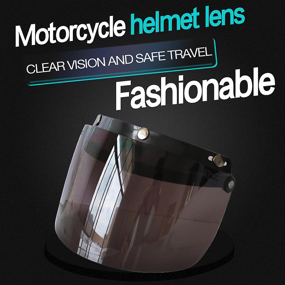 Motorcycle Anti-uv Anti-scratch Helmets Lens Fashion Visor Wind Shield Lens Universal For Standard 3-snap Open Face Helmets