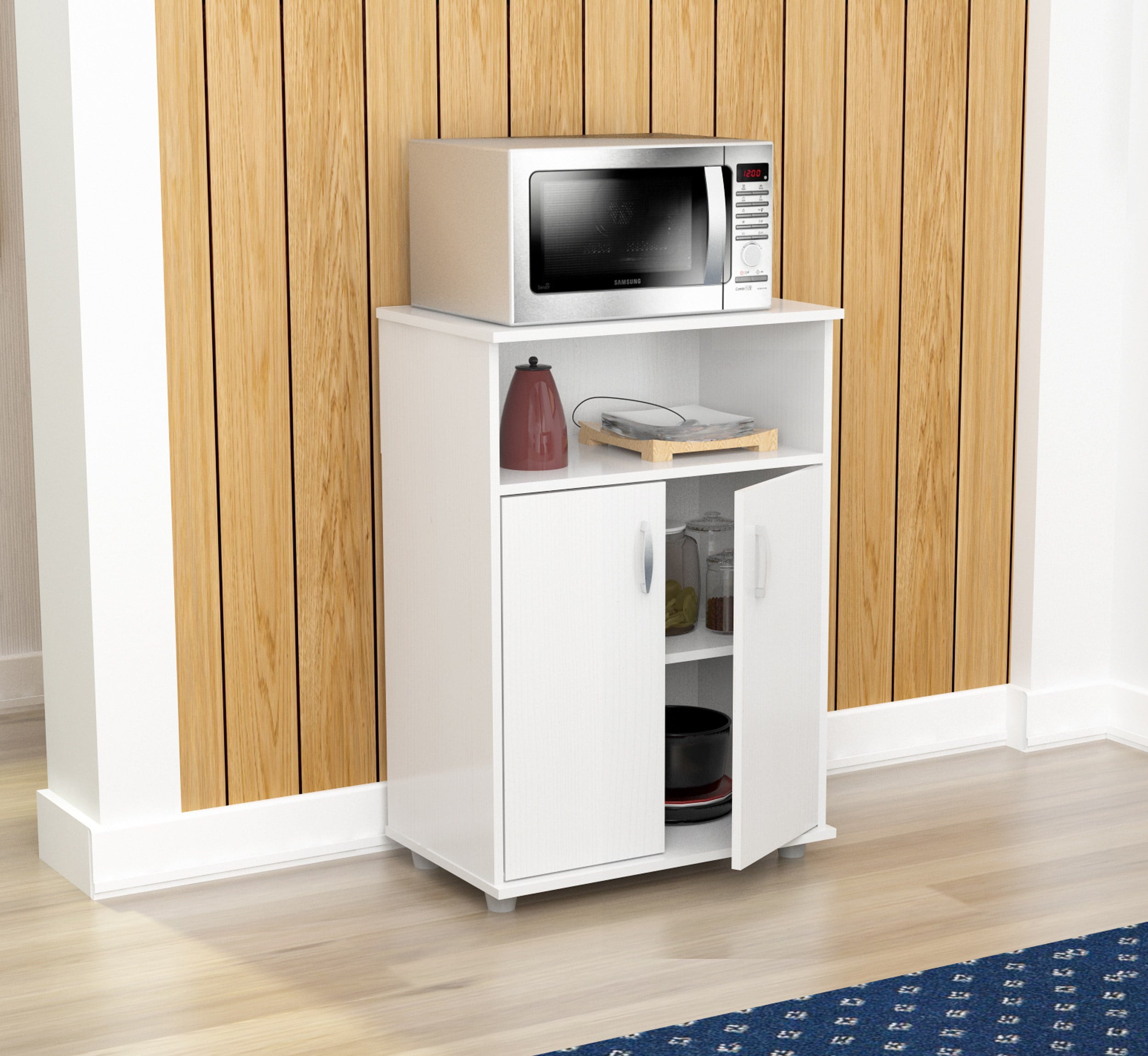 Inval Modern 3-Shelf Microwave Cabinet 24