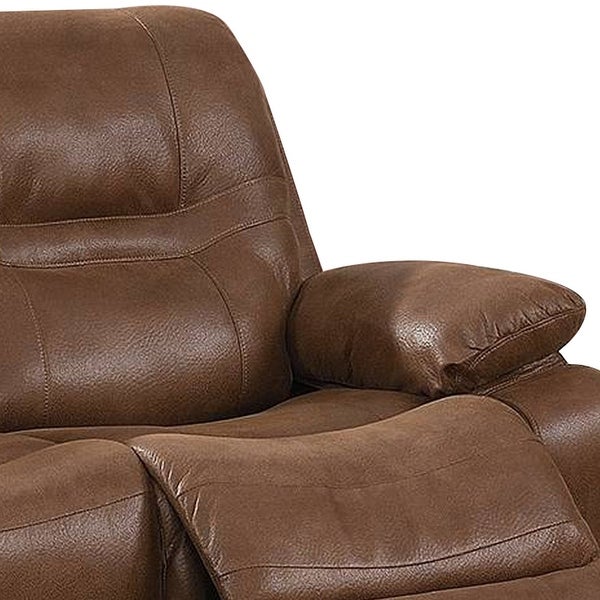 41 Inch leatherette Reclining Loveseat with USB Port， Brown