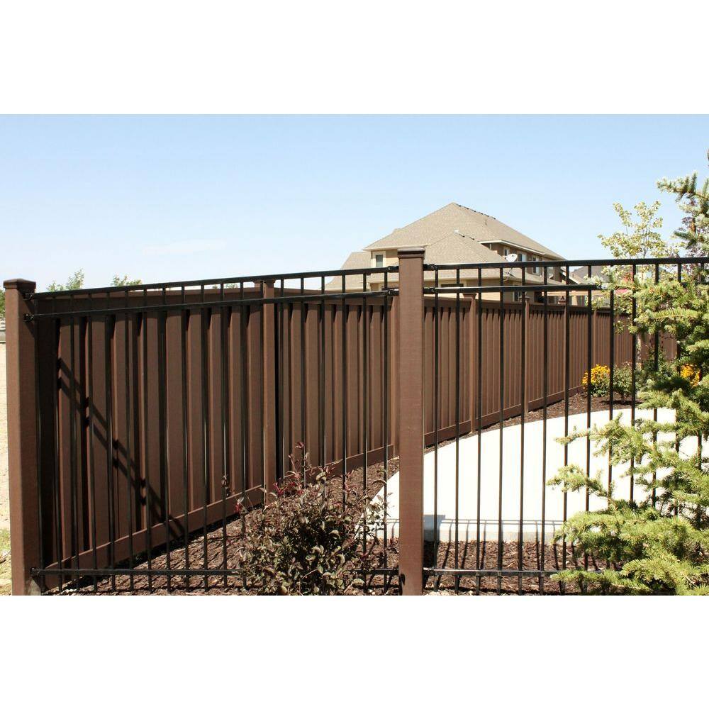 Trex Seclusions 5 in. x 5 in. x 9 ft. Woodland Brown Wood-Plastic Composite Fence Post with Crown Post Cap WBPCC050509