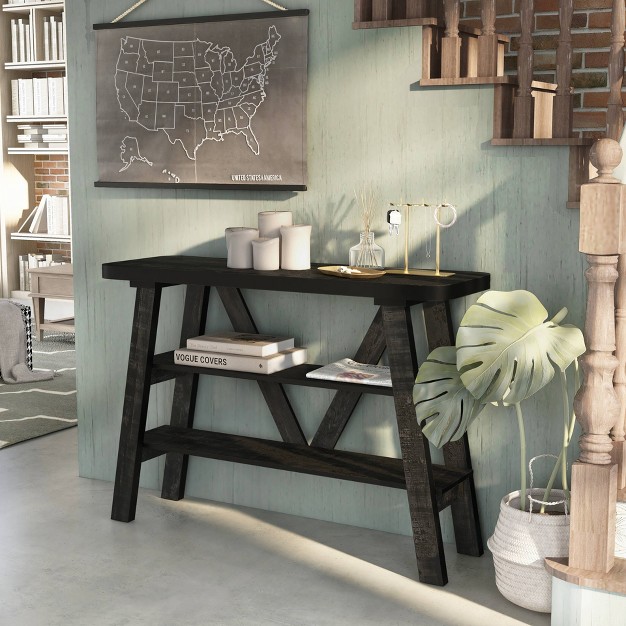 New Riverton Open Shelf Console Table Mibasics