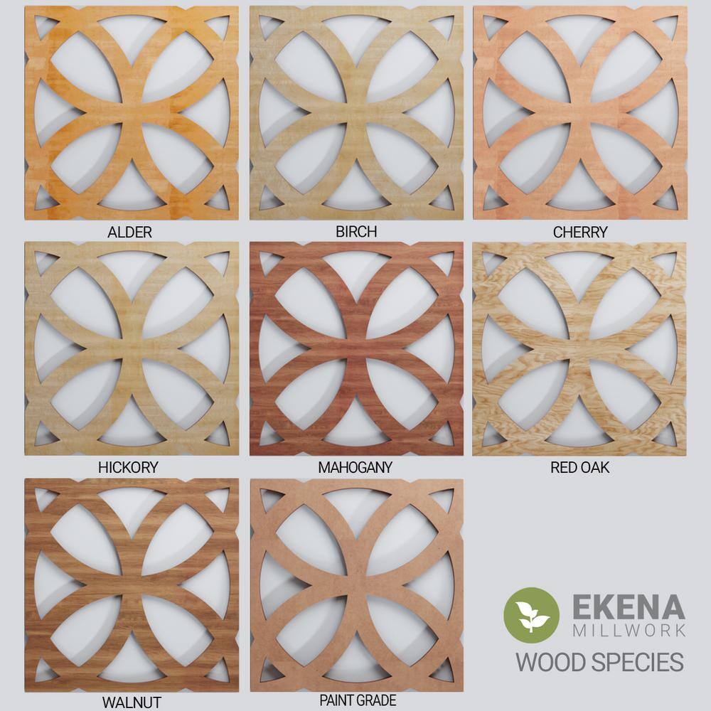 Ekena Millwork 7-38 in. x 7-38 in. x 14 in. Extra Small Allen Decorative Fretwork Wood Wall Panels Walnut (50-Pack) WALW08X08X0250ALLWA-CASE-50