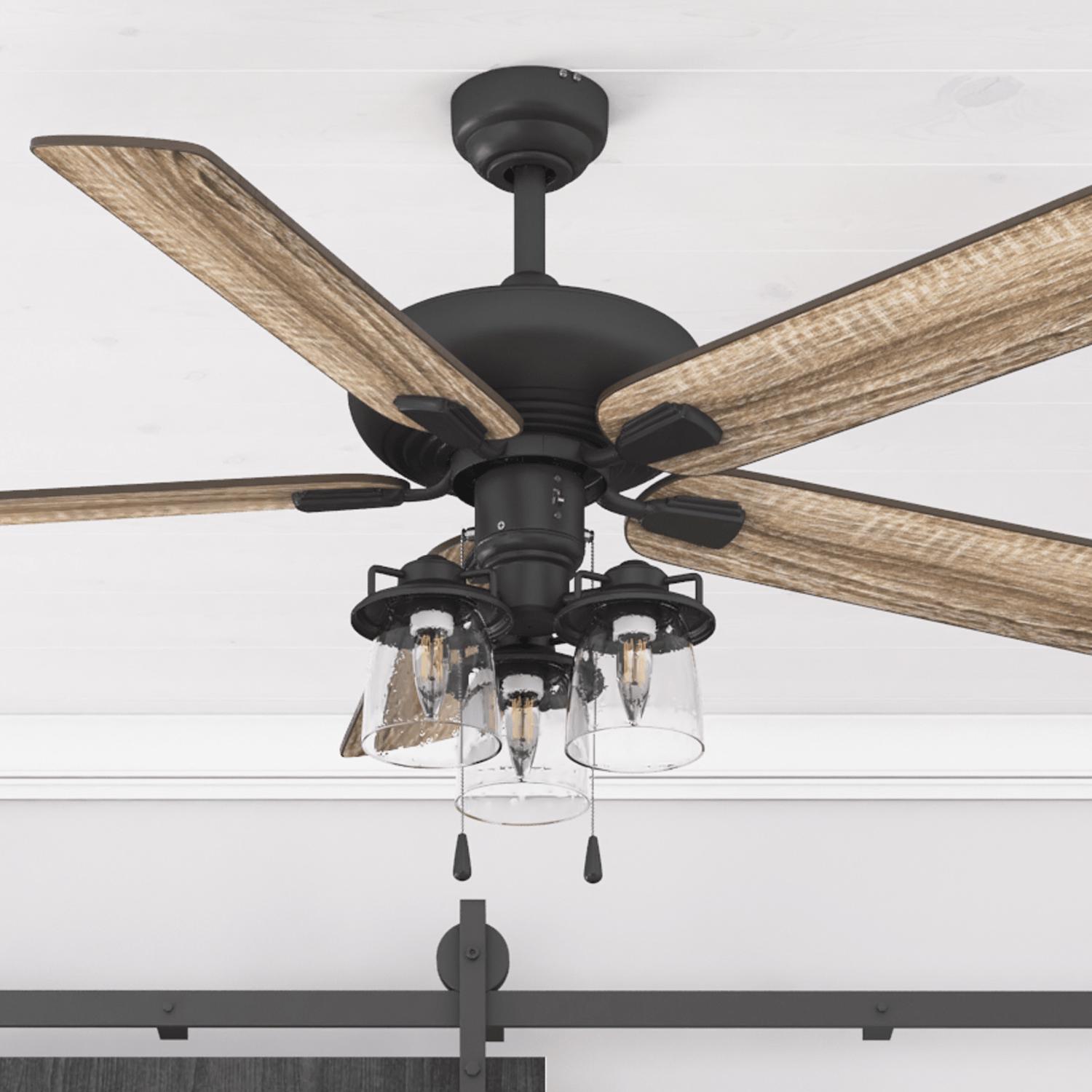 Prominence Home Crown Canyon Bronze 52 In. Indoor LED Ceiling Fan (5 Blades)