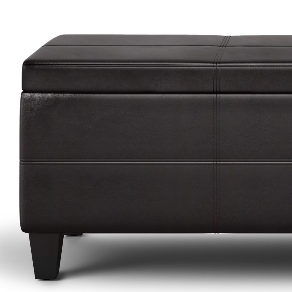 Avalon Lift Top Rectangular Storage Ottoman   Transitional   Footstools And Ottomans   by Simpli Home Ltd.  Houzz