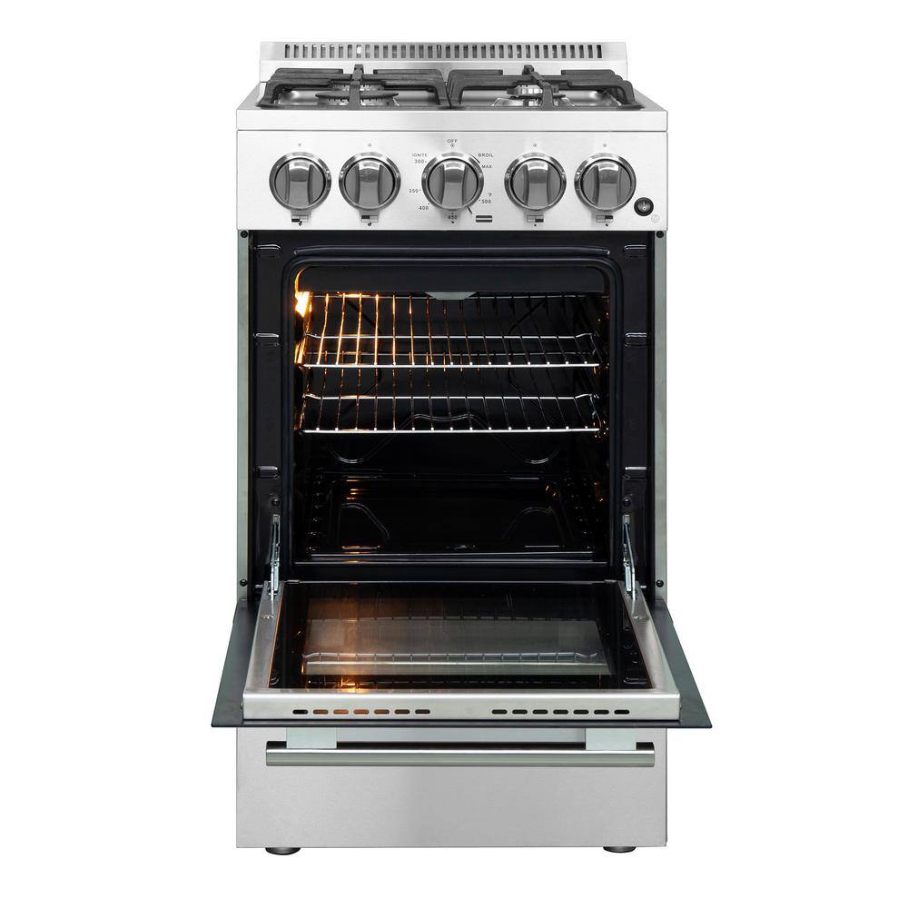 Forno Lamazze 20 in. Gas Range 4 Burners in Stainless Steel FFSGS6265-20