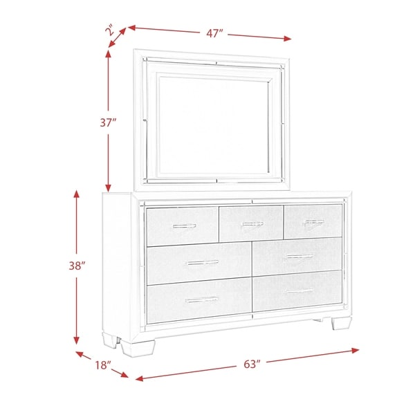 Picket House Furnishings Glamour Panel 4PC Bedroom Set - - 29449597