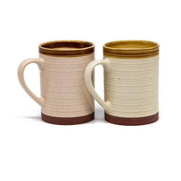 Kook Terracotta Coffee Mugs Speckled Ceramic 18 5 Oz Set Of 2