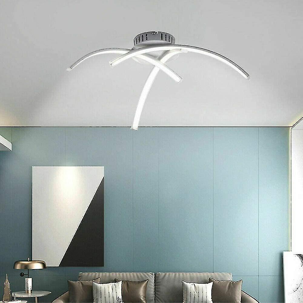 Led Ceiling Light， Modern Design Curved Ceiling Chandelier Lamp With 3 Curved Lights For Living Room Bedroom Dining Room 18w (cool White)