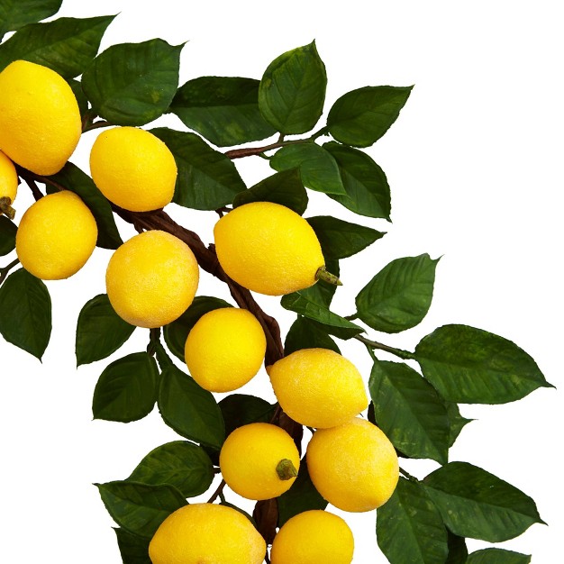 Lemon Wreath 24 quot Nearly Natural