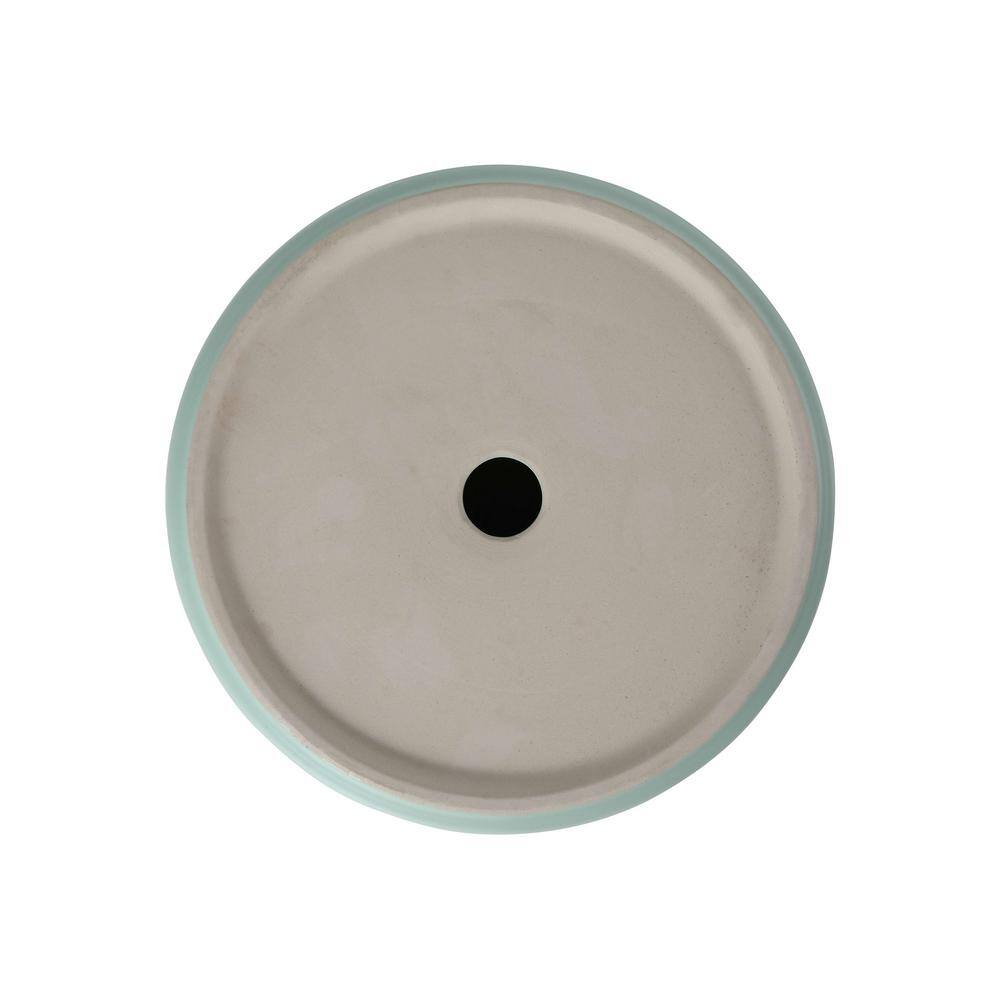 BTCSTAR Round Simple Ceramic Circular Bathroom Vessel Sink in Mint Green with Scratch Resistant BTCYBS8673G