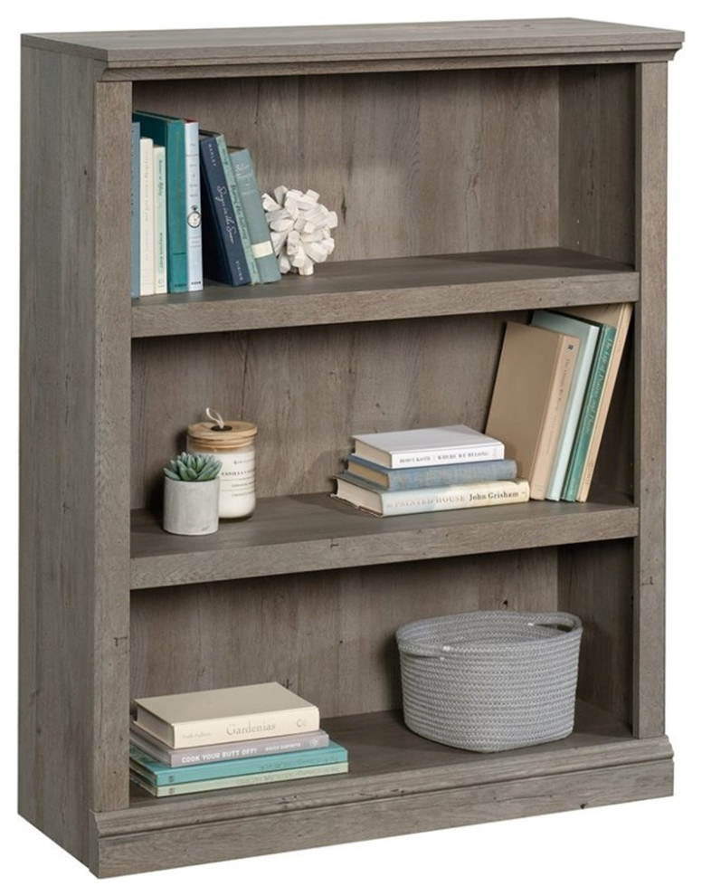 Pemberly Row 3 Shelf Modern Engineered Wood Bookcase in Mystic Oak   Farmhouse   Bookcases   by Homesquare  Houzz