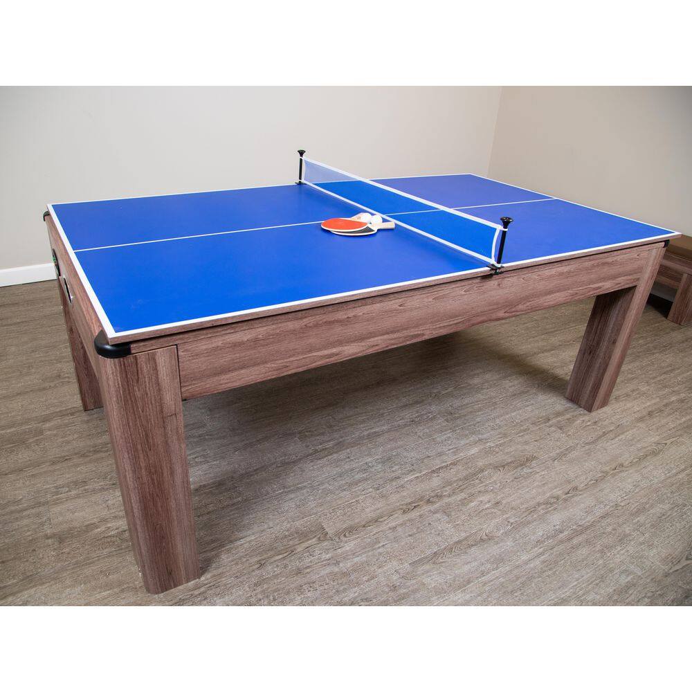 Hathaway Driftwood 7 ft. Air Hockey Table Combo Set with Benches BG1137H