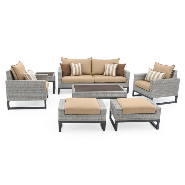 Milo Grey 18 Piece Sunbrella Outdoor Patio Estate Set